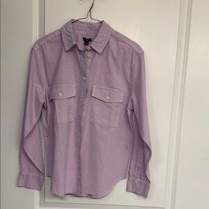 J. Crew 100% cotton Light Purple long sleeves Button-Up Shirt. NWT SIZE 4